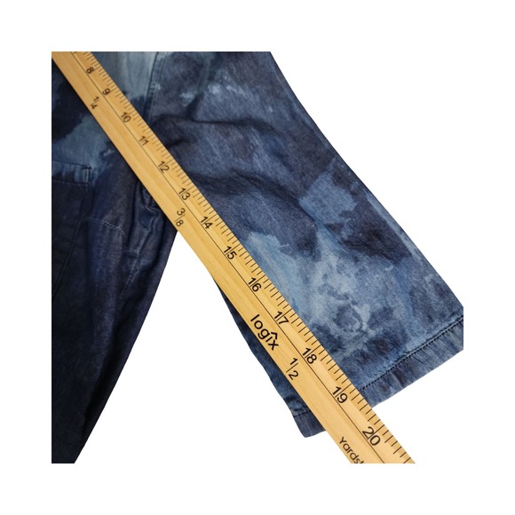 Calvin Klein Jeans Denim Shirt Dress Tie Dye Blue XS Button Front Midi‎ - Picture 8 of 11